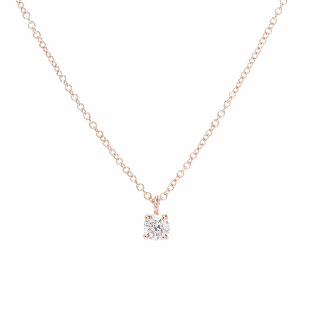 TIFFANY Solitaire Necklace Diamond Gold